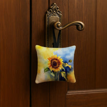 Load image into Gallery viewer, Sunflowers in Watercolor Hanging Square Fabric Ornament 3.5 × 3.5