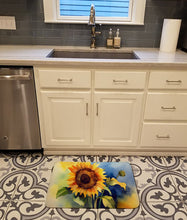 Load image into Gallery viewer, Sunflowers in Watercolor Memory Foam Kitchen Mat