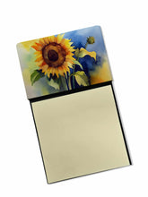 Load image into Gallery viewer, Sunflowers in Watercolor Sticky Note Holder- Refiilable Desk Accessory Note Pad