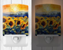 Load image into Gallery viewer, Sunflowers in Watercolor Ceramic Night Light