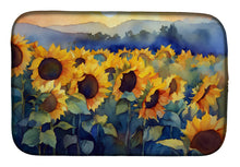 Load image into Gallery viewer, Sunflowers in Watercolor Dish Drying Mat