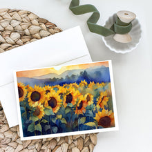 Load image into Gallery viewer, Sunflowers in Watercolor Greeting Cards -  Blank Note Cards – 8-Pack of Artist-Designed Cards with Envelopes