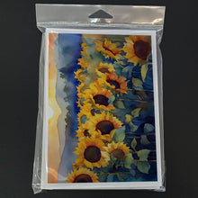 Load image into Gallery viewer, Sunflowers in Watercolor Greeting Cards -  Blank Note Cards – 8-Pack of Artist-Designed Cards with Envelopes