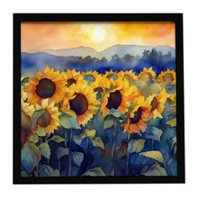 Load image into Gallery viewer, Sunflowers in Watercolor Framed Metal Print
