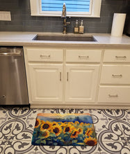 Load image into Gallery viewer, Sunflowers in Watercolor Memory Foam Kitchen Mat