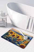 Load image into Gallery viewer, Sunflowers in Watercolor Memory Foam Kitchen Mat