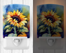 Load image into Gallery viewer, Sunflowers in Watercolor Ceramic Night Light