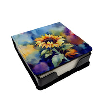 Load image into Gallery viewer, Sunflowers in Watercolor PU Leather Note Paper Holder