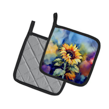 Load image into Gallery viewer, Sunflowers in Watercolor Pot Holders - Set of 2 Decorative Kitchen Helpers | Made in the USA