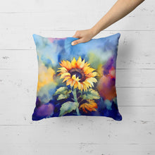 Load image into Gallery viewer, Sunflowers in Watercolor Throw Pillow