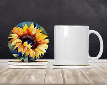 Load image into Gallery viewer, Sunflowers in Watercolor Large Sandstone Coasters Pack of 4