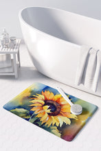 Load image into Gallery viewer, Sunflowers in Watercolor Memory Foam Kitchen Mat