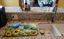 Load image into Gallery viewer, Sunflowers in Watercolor Dish Drying Mat