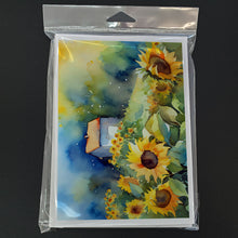 Load image into Gallery viewer, Sunflowers in Watercolor Greeting Cards -  Blank Note Cards – 8-Pack of Artist-Designed Cards with Envelopes