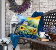 Load image into Gallery viewer, Sunflowers in Watercolor Throw Pillow