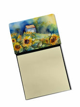 Load image into Gallery viewer, Sunflowers in Watercolor Sticky Note Holder- Refiilable Desk Accessory Note Pad