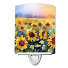 Load image into Gallery viewer, Sunflowers in Watercolor Ceramic Night Light