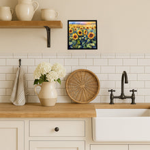 Load image into Gallery viewer, Sunflowers in Watercolor Framed Metal Print