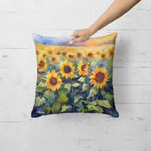 Load image into Gallery viewer, Sunflowers in Watercolor Throw Pillow