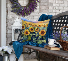Load image into Gallery viewer, Sunflowers in Watercolor Throw Pillow