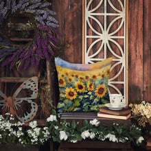 Load image into Gallery viewer, Sunflowers in Watercolor Throw Pillow