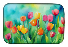 Load image into Gallery viewer, Tulips in Watercolor Dish Drying Mat