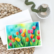 Load image into Gallery viewer, Tulips in Watercolor Greeting Cards -  Blank Note Cards – 8-Pack of Artist-Designed Cards with Envelopes