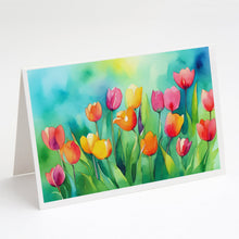 Load image into Gallery viewer, Tulips in Watercolor Greeting Cards -  Blank Note Cards – 8-Pack of Artist-Designed Cards with Envelopes