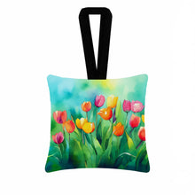 Load image into Gallery viewer, Tulips in Watercolor Hanging Square Fabric Ornament 3.5 × 3.5