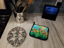 Load image into Gallery viewer, Tulips in Watercolor Pot Holders - Set of 2 Decorative Kitchen Helpers | Made in the USA