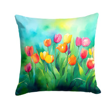 Load image into Gallery viewer, Tulips in Watercolor Throw Pillow