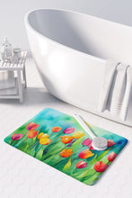 Load image into Gallery viewer, Tulips in Watercolor Memory Foam Kitchen Mat