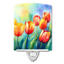 Load image into Gallery viewer, Tulips in Watercolor Ceramic Night Light