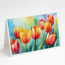Load image into Gallery viewer, Tulips in Watercolor Greeting Cards -  Blank Note Cards – 8-Pack of Artist-Designed Cards with Envelopes