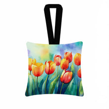 Load image into Gallery viewer, Tulips in Watercolor Hanging Square Fabric Ornament 3.5 × 3.5
