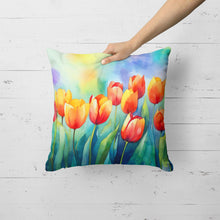 Load image into Gallery viewer, Tulips in Watercolor Throw Pillow