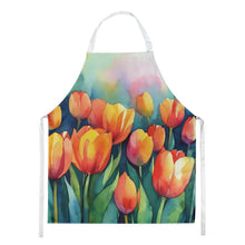Load image into Gallery viewer, Tulips in Watercolor Apron – Artist-Designed Kitchen, BBQ &amp; Craft Apron