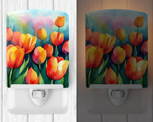 Load image into Gallery viewer, Tulips in Watercolor Ceramic Night Light
