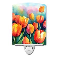 Load image into Gallery viewer, Tulips in Watercolor Ceramic Night Light