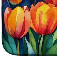 Load image into Gallery viewer, Tulips in Watercolor Dish Drying Mat
