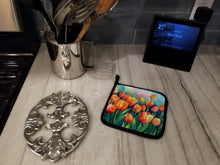 Load image into Gallery viewer, Tulips in Watercolor Pot Holders - Set of 2 Decorative Kitchen Helpers | Made in the USA