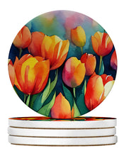 Load image into Gallery viewer, Tulips in Watercolor Large Sandstone Coasters Pack of 4