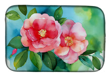 Load image into Gallery viewer, Alabama Camellia in Watercolor Dish Drying Mat