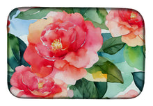 Load image into Gallery viewer, Alabama Camellia in Watercolor Dish Drying Mat