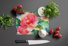 Load image into Gallery viewer, Alabama Camellia in Watercolor Glass Cutting Boards – Durable, Decorative Kitchen Art Large