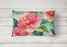 Load image into Gallery viewer, Alabama Camellia in Watercolor Fabric Decorative Pillow