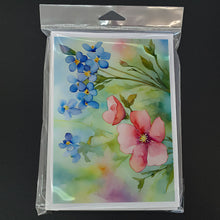 Load image into Gallery viewer, Alaska Forget-me-nots in Watercolor Greeting Cards -  Blank Note Cards – 8-Pack of Artist-Designed Cards with Envelopes