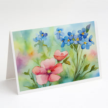 Load image into Gallery viewer, Alaska Forget-me-nots in Watercolor Greeting Cards -  Blank Note Cards – 8-Pack of Artist-Designed Cards with Envelopes