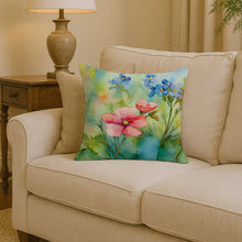 Load image into Gallery viewer, Alaska Forget-me-nots in Watercolor Throw Pillow