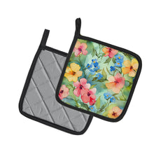 Load image into Gallery viewer, Alaska Forget-me-nots in Watercolor Pair of Pot Holders